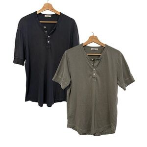 Lot of 2 Buck Mason Henley Button 100% Cotton Casual Shirts BM11009